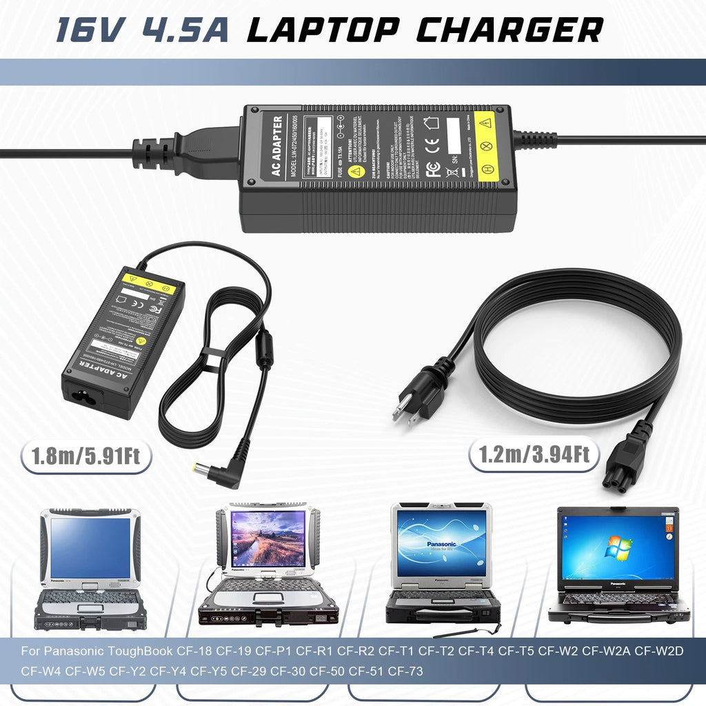 LOT 72W Adapter Charger For Panasonic ToughBook CF-18 CF-19 CF-29 CF-30 CF-73 US