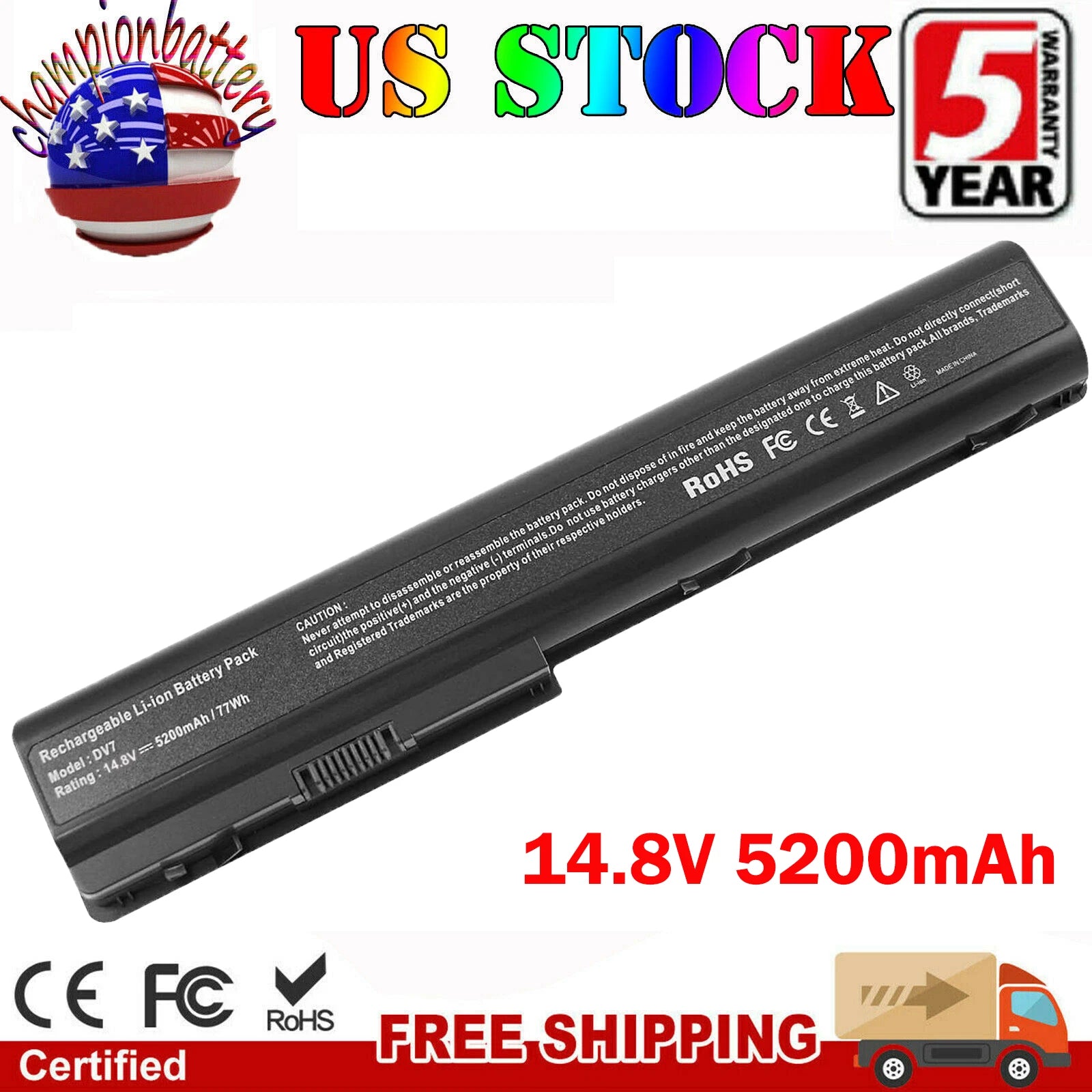 GA08 Battery For HP Pavilion DV7 DV7t DV8 HDX18 480385-001 464059-141 HSTNN-IB75