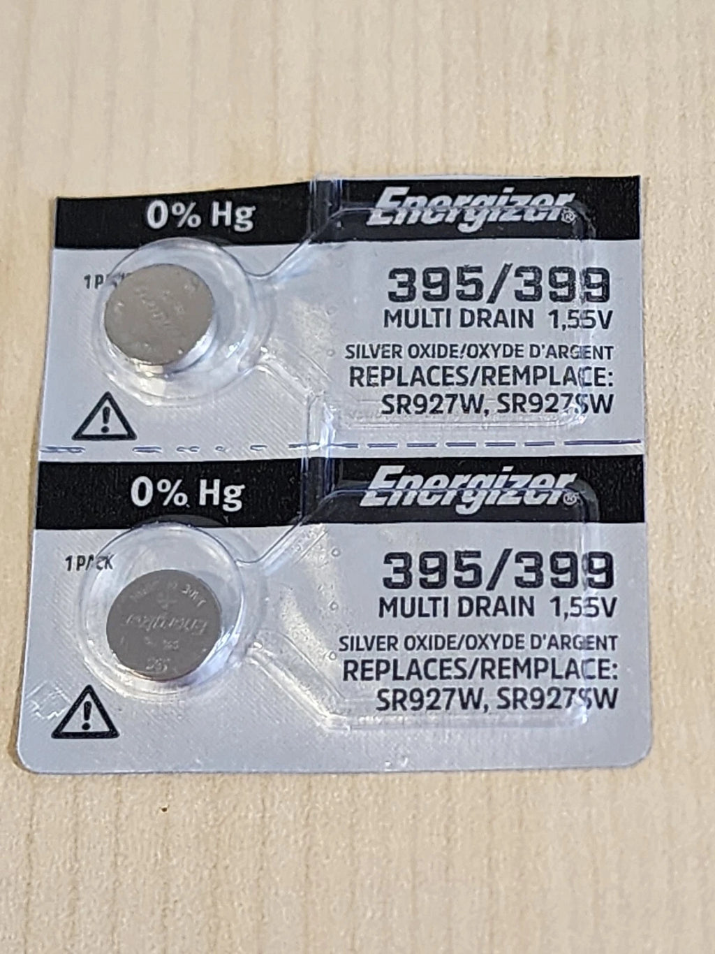 2 PACK GENUINE ENERGIZER 395/399 silver oxide 1.55v watch battery SR927W SR927SW