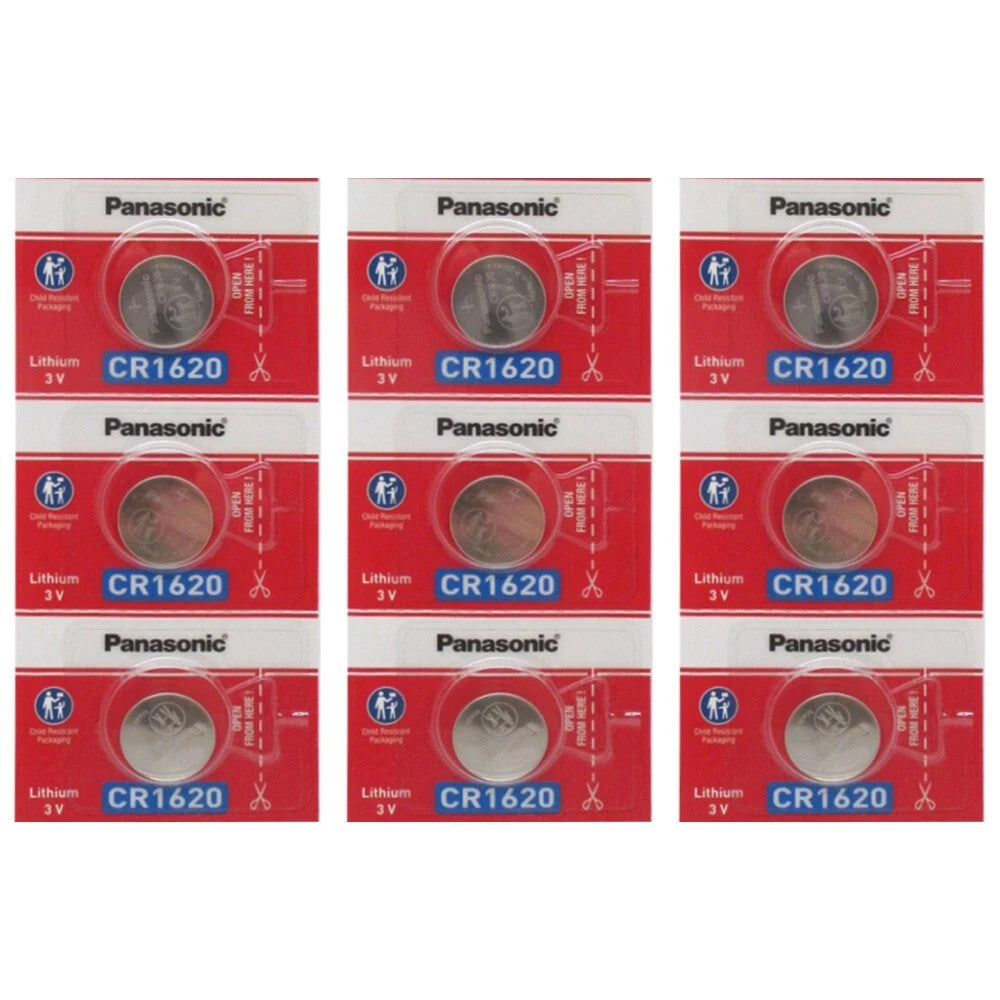 9 FRESH NEW CR1620 Panasonic Lithium Button Cell Watch Battery ECR1620