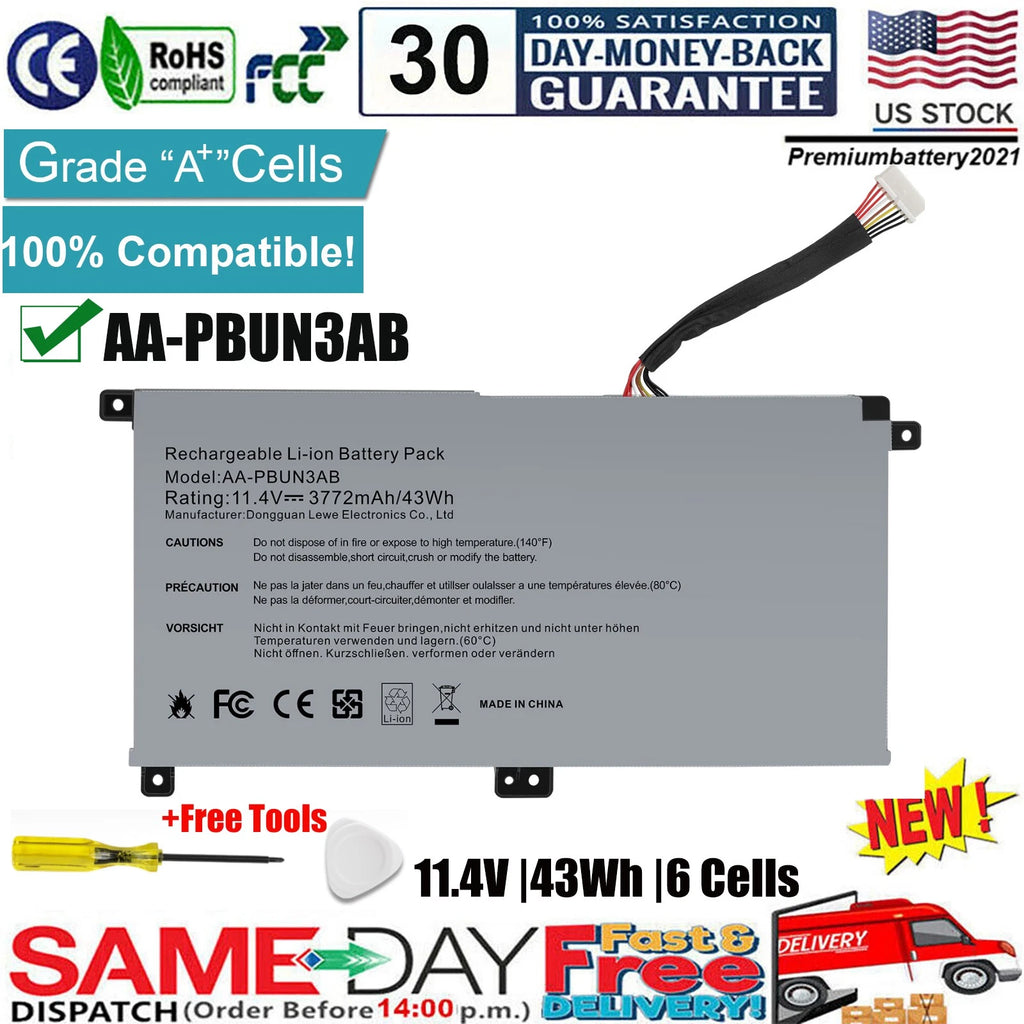 ?AA-PBUN3AB AA-PBUN3QB Battery for Samsung NP800G5M NP530E5M 500R5M NP300E4M NEW