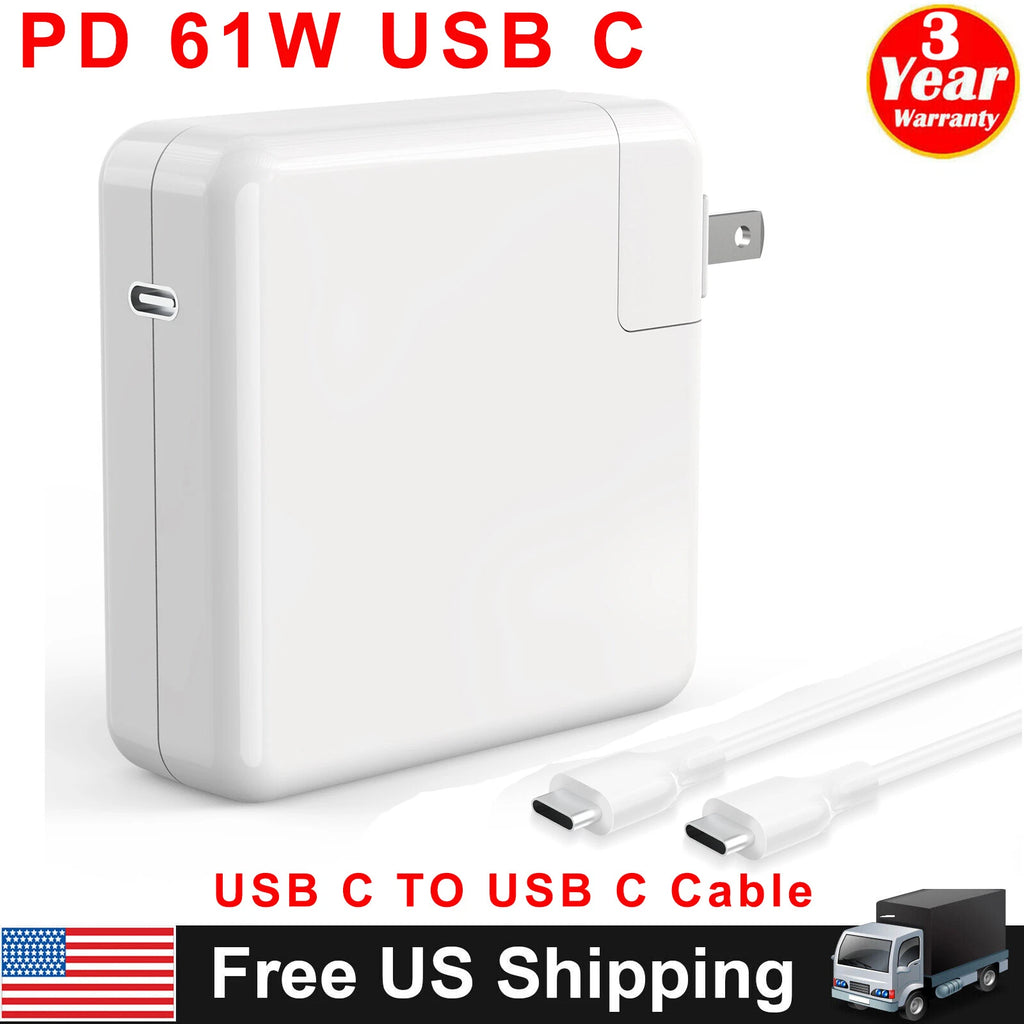 61W USB C Adapter Charger For Apple MacBook PRO 13" A1718 i5 + Cable A1708 A1947