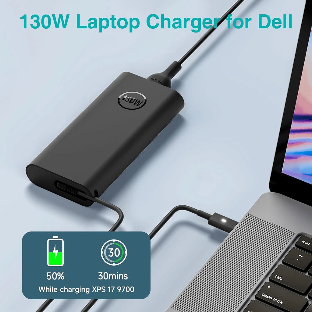 130W USB-C Laptop Charger Power Adapter for Dell XPS 15 2-in-1 9575 17 9700