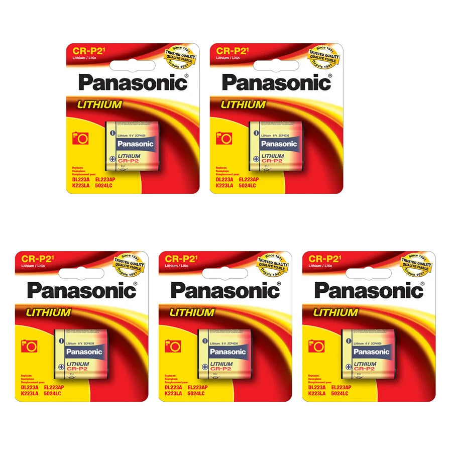 5 Pcs Panasonic CRP2, EL223, K223LA 6V Lithium Battery