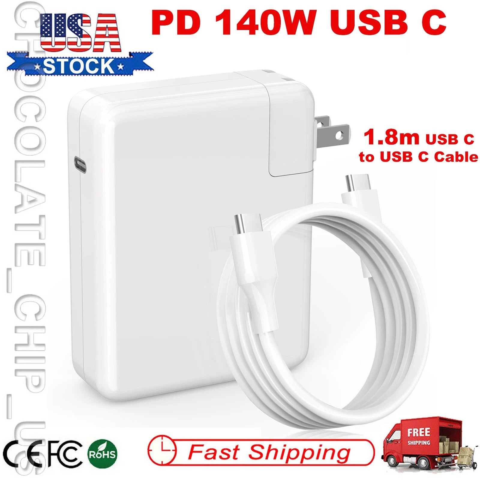 140W USB C Charger Adapter For MacBook Pro 16 15 14 13 2023-2021 MacBook Air 13"