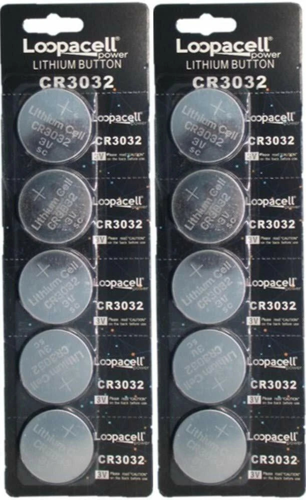 Loopacell CR3032 CR 3032 Lithium 3V 10 Batteries