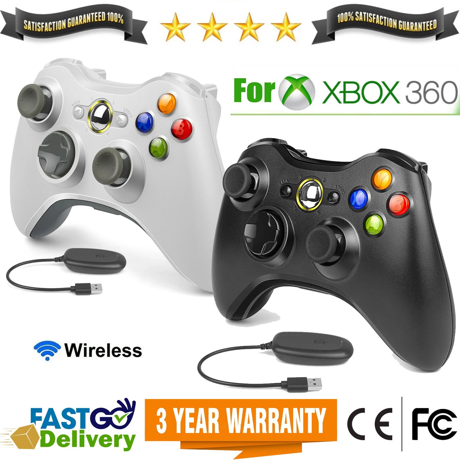 Wireless Wired Gamepad Controller For Microsoft Xbox 360/360 Slim PC Win 11 10 7