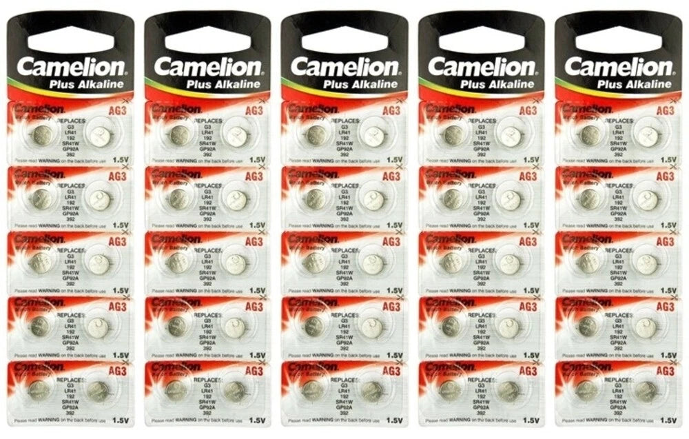 50 Pk Camelion AG3 LR41 392 SR41W LR736 GP92A Plus Alkaline Battery