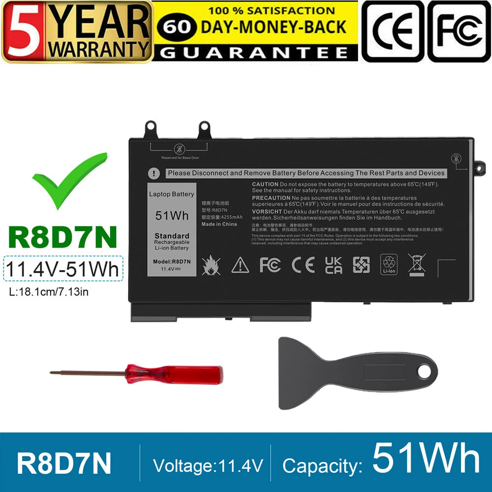 R8D7N Laptop Battery for Dell Latitude 14 5400 5410 15 5500 5510 Series W8GMW US