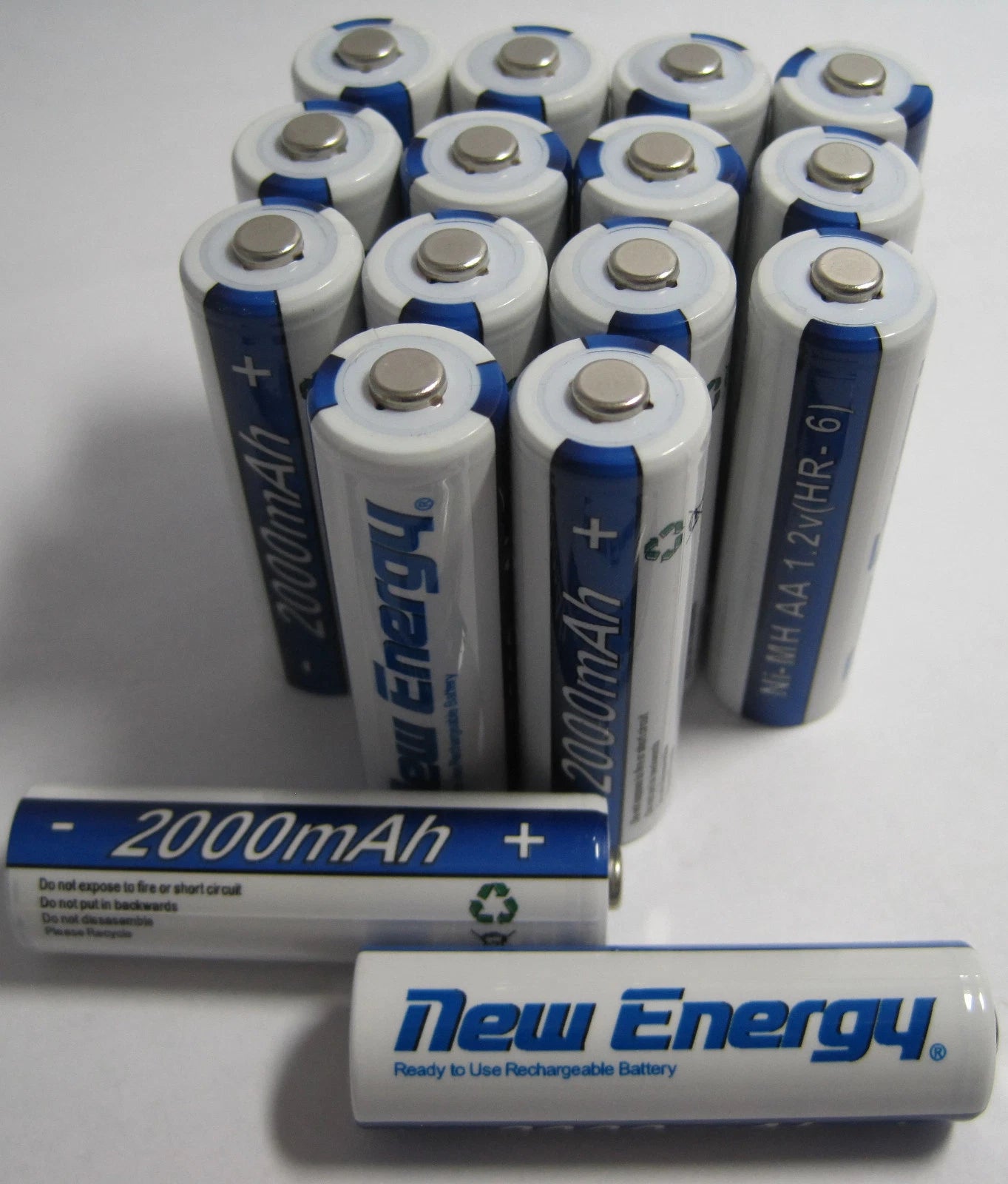 16 Batteries Rechargeable AA NiMH 2000mAh 1.2V 1500 Cycles Battery New Energy
