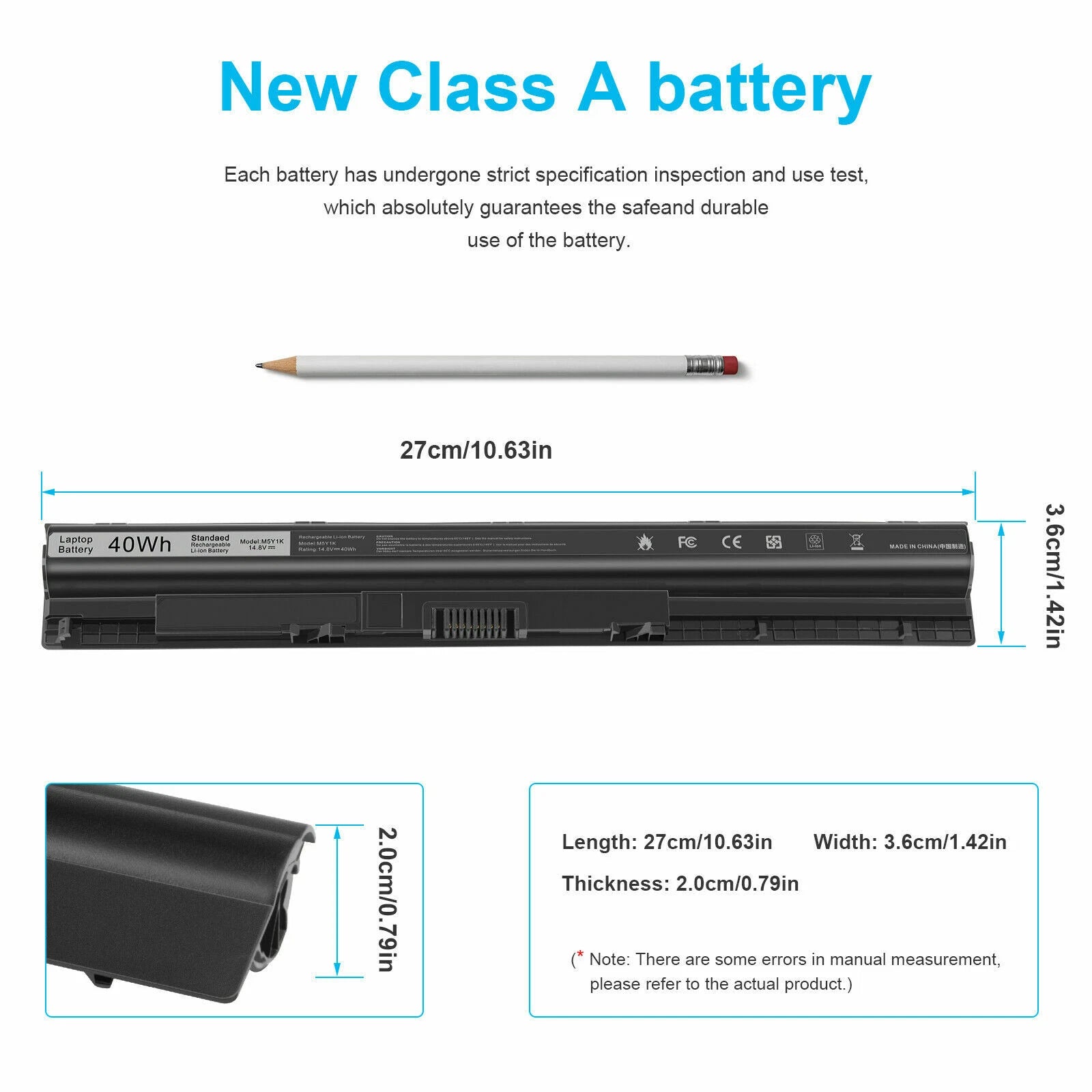 Battery for DELL Inspiron 17 (5758) P28E 5451 P51F WKRJ2 GXVJ3 HD4J0