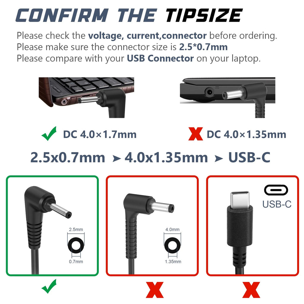 AC Power Adapter Charger Cord for ASUS Eee PC Notebook 1001PX 1001PXB Mini