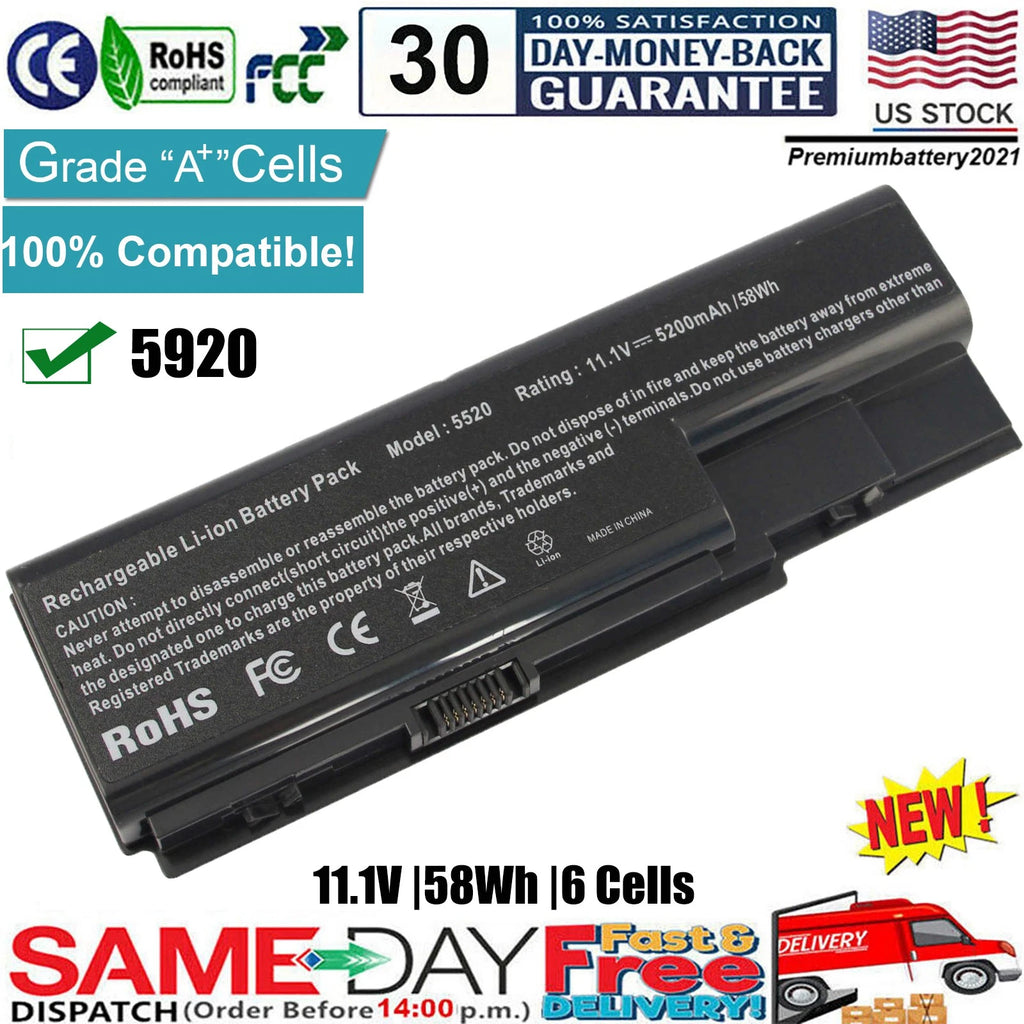 5920 Battery For Acer Aspire AS07B41 AS07B31 AS07B51 AS07B61 5230 5235 5310 5315