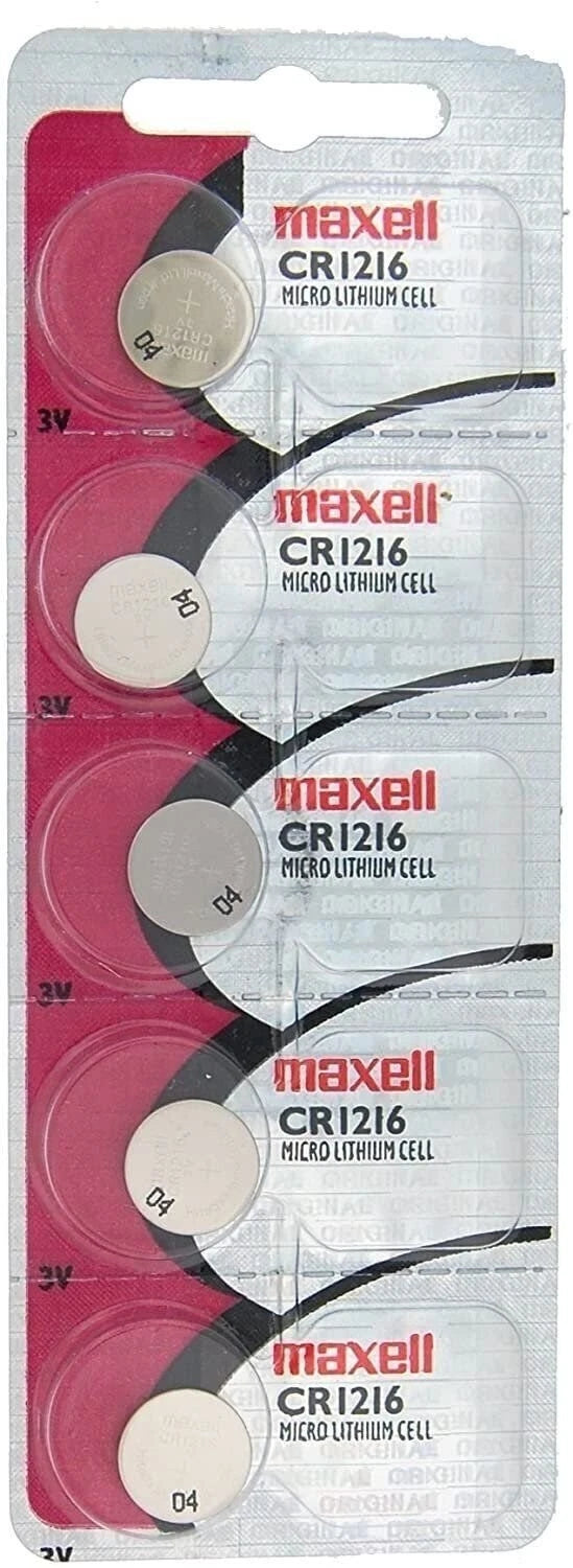 Maxell Lithium Battery CR1216 Pack of 5 Batteries