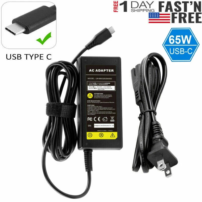 FOR DELL 65W 20V 3.25A USB C Dell Latitude 7370 7380 7390 7480 7490 Dell Charger