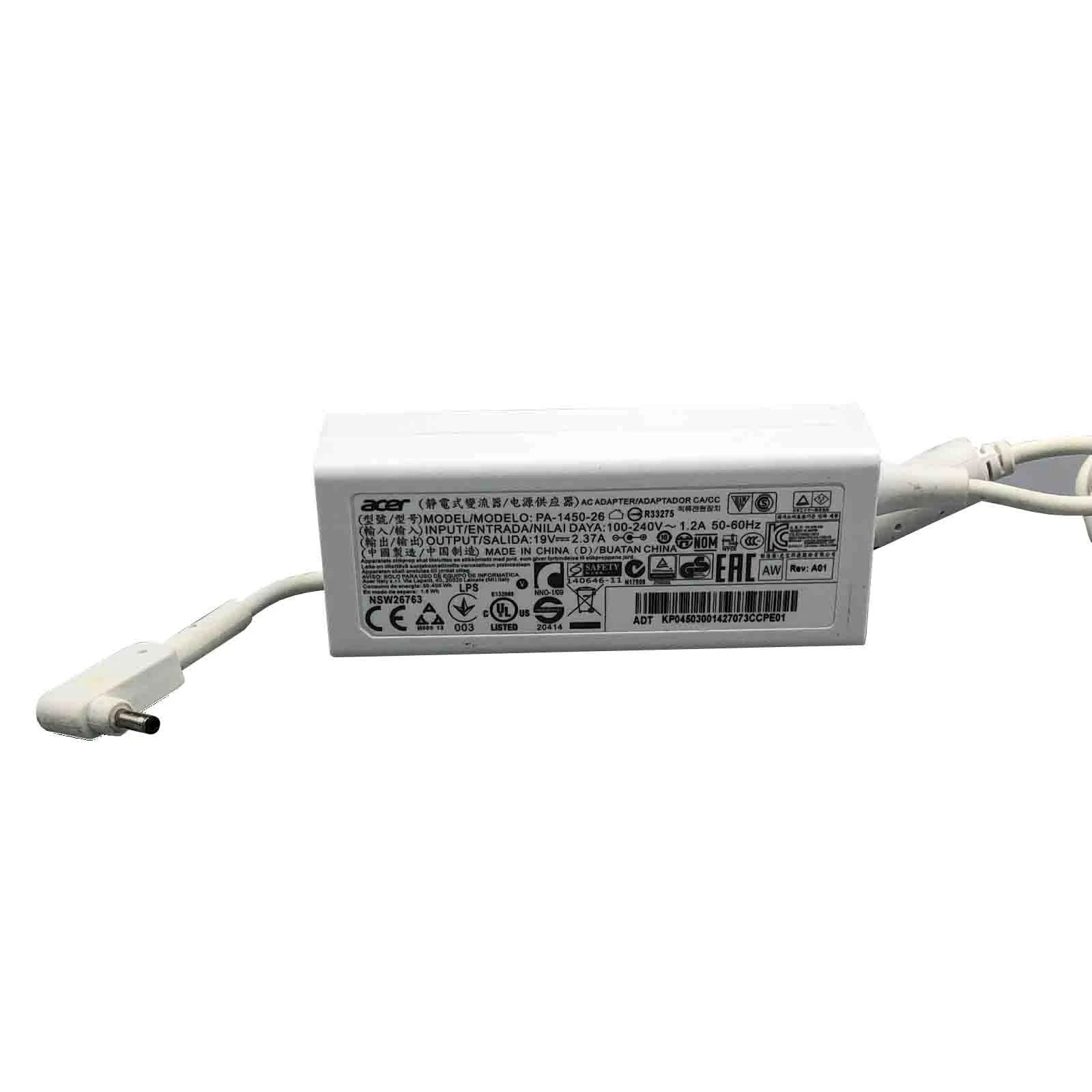Open Box Genuine Acer Chromebook 13 CB5-311 White Laptop AC Adapter 45W