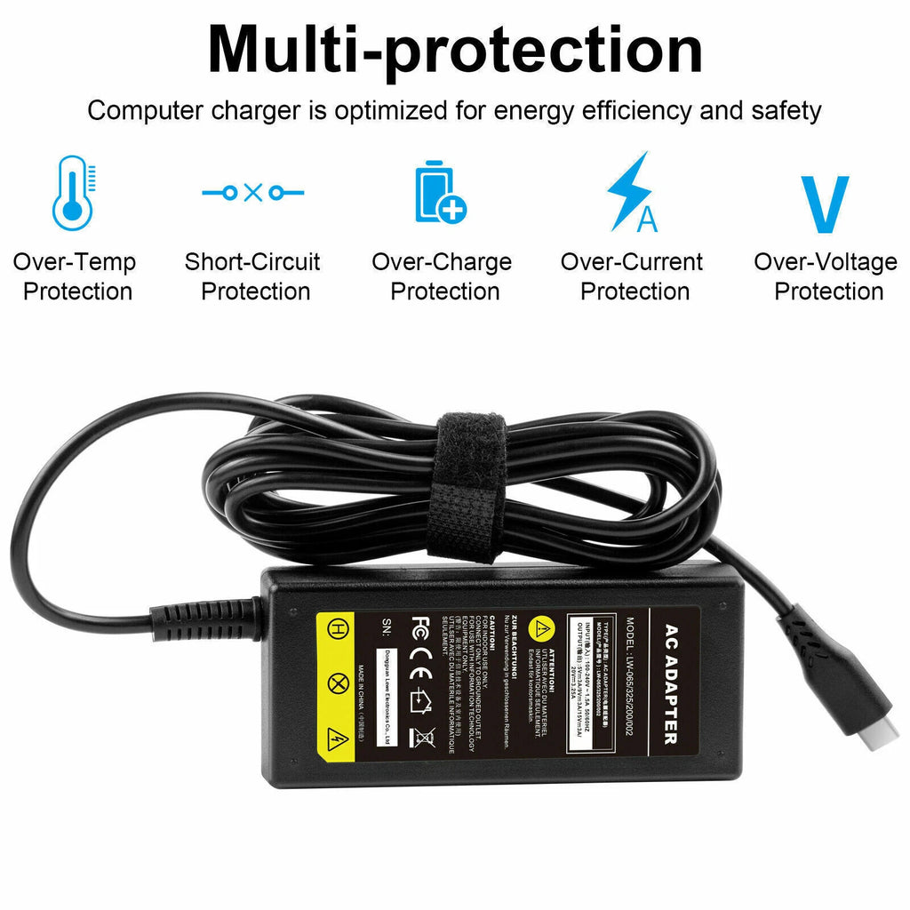 AC Adapter For Dell Chromebook 3100 3100 2 in 1 Type USB-C Charger Power Cord