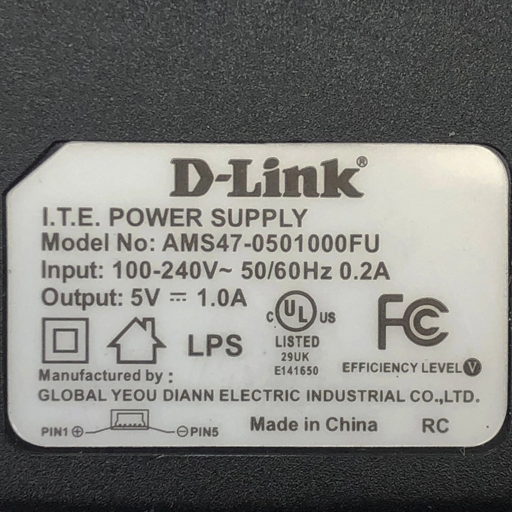 New Genuine D-Link AMS47-0501000FU Wall AC/DC Power Adapter 5V 1A USB Mini Plug