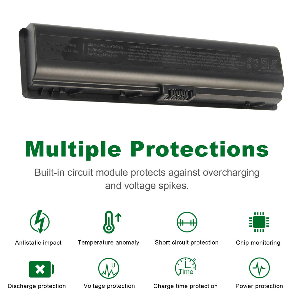 DV2000 Battery for HP Pavilion DV6000 DV6100 DV6500 DV6700 V3000 V6000 5200mAh