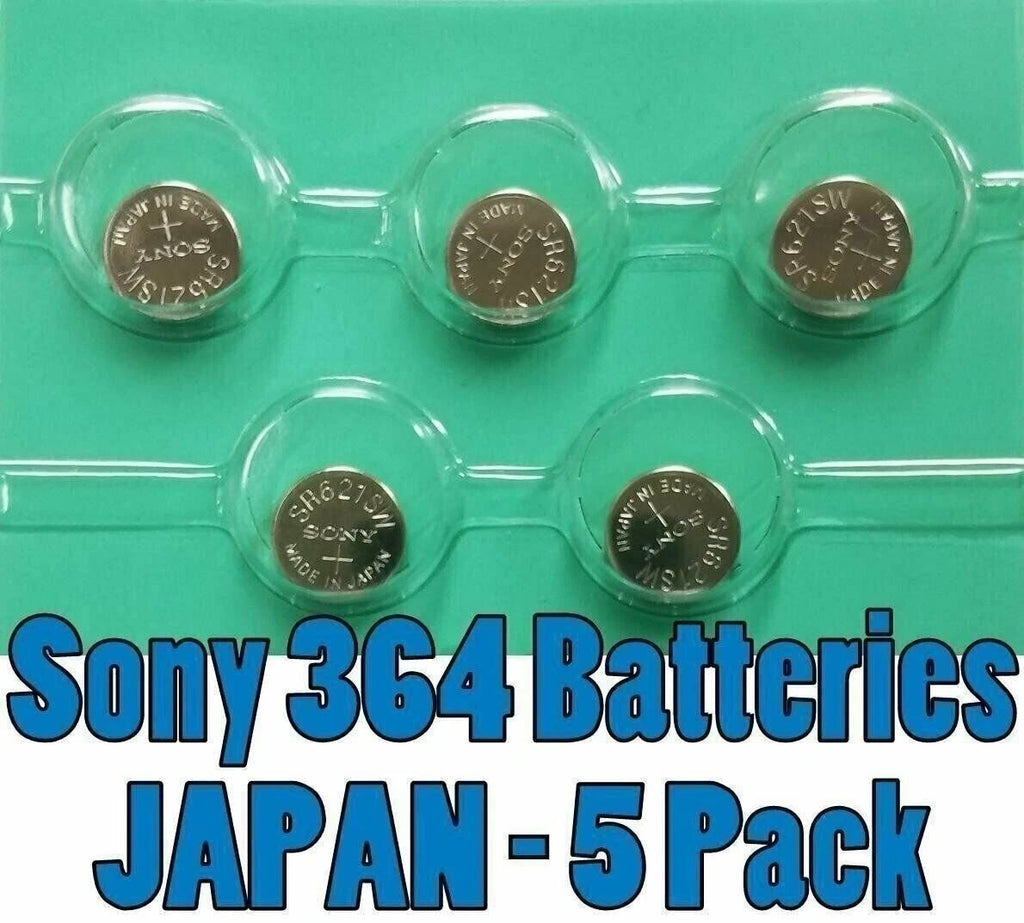 SONY 364 SR621SW watch battery japan FRESH 621 **5 PCS**