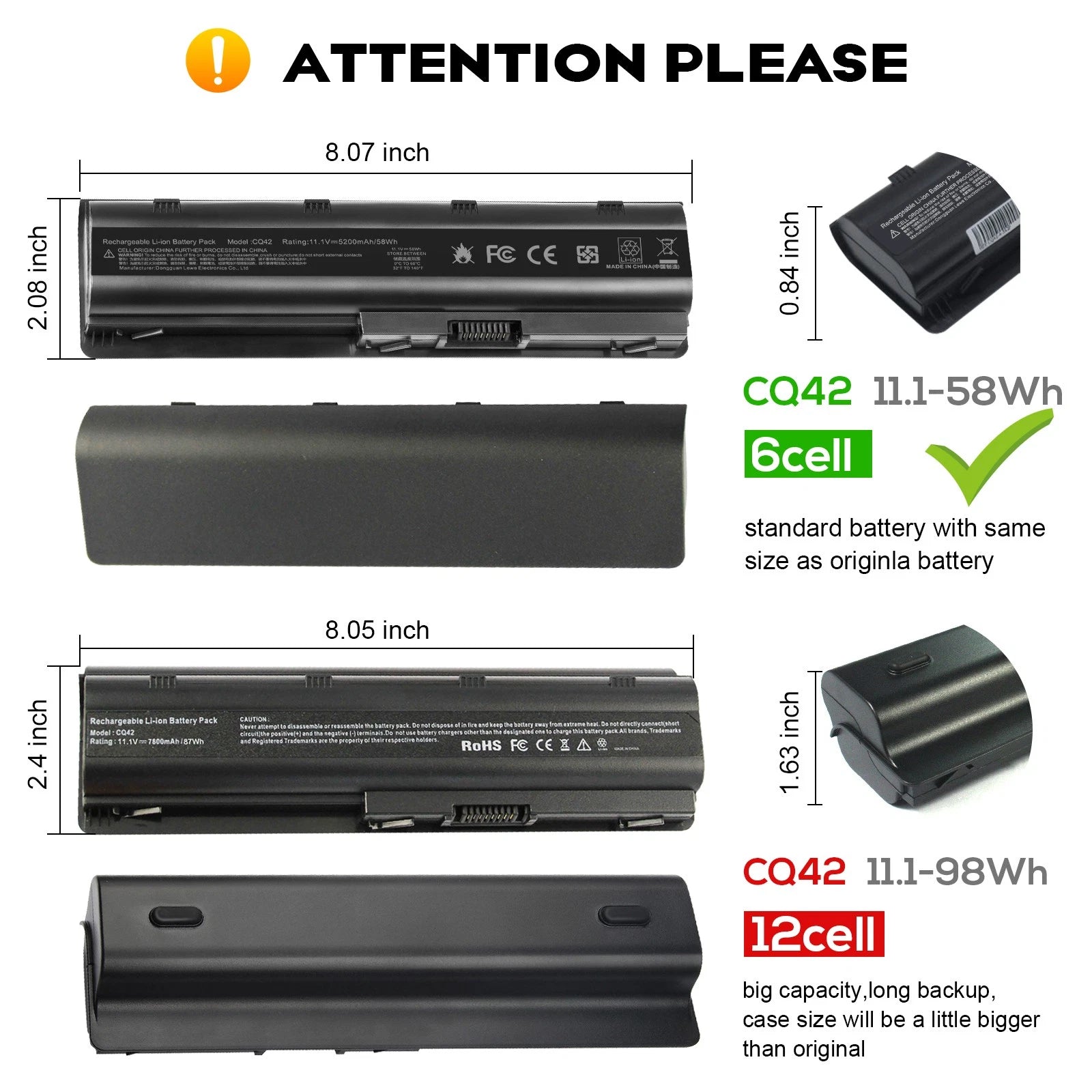 Battery For HP Spare 593554-001 593553-001 586006-321 586006-361 G62 G56 5200mAh