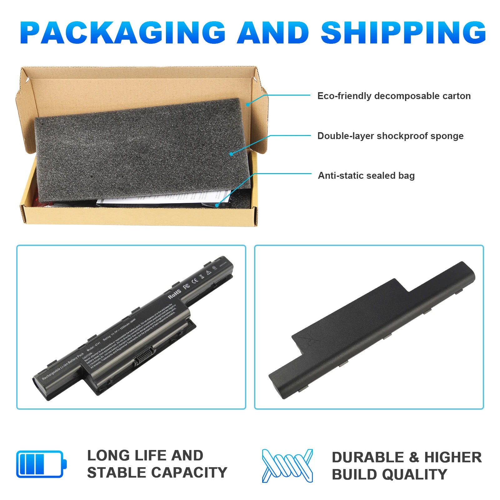 For Acer AS10D31 AS10D41 AS10D51 AS10D61 AS10D71 AS10D73 AS10D81 Battery 5200mAh