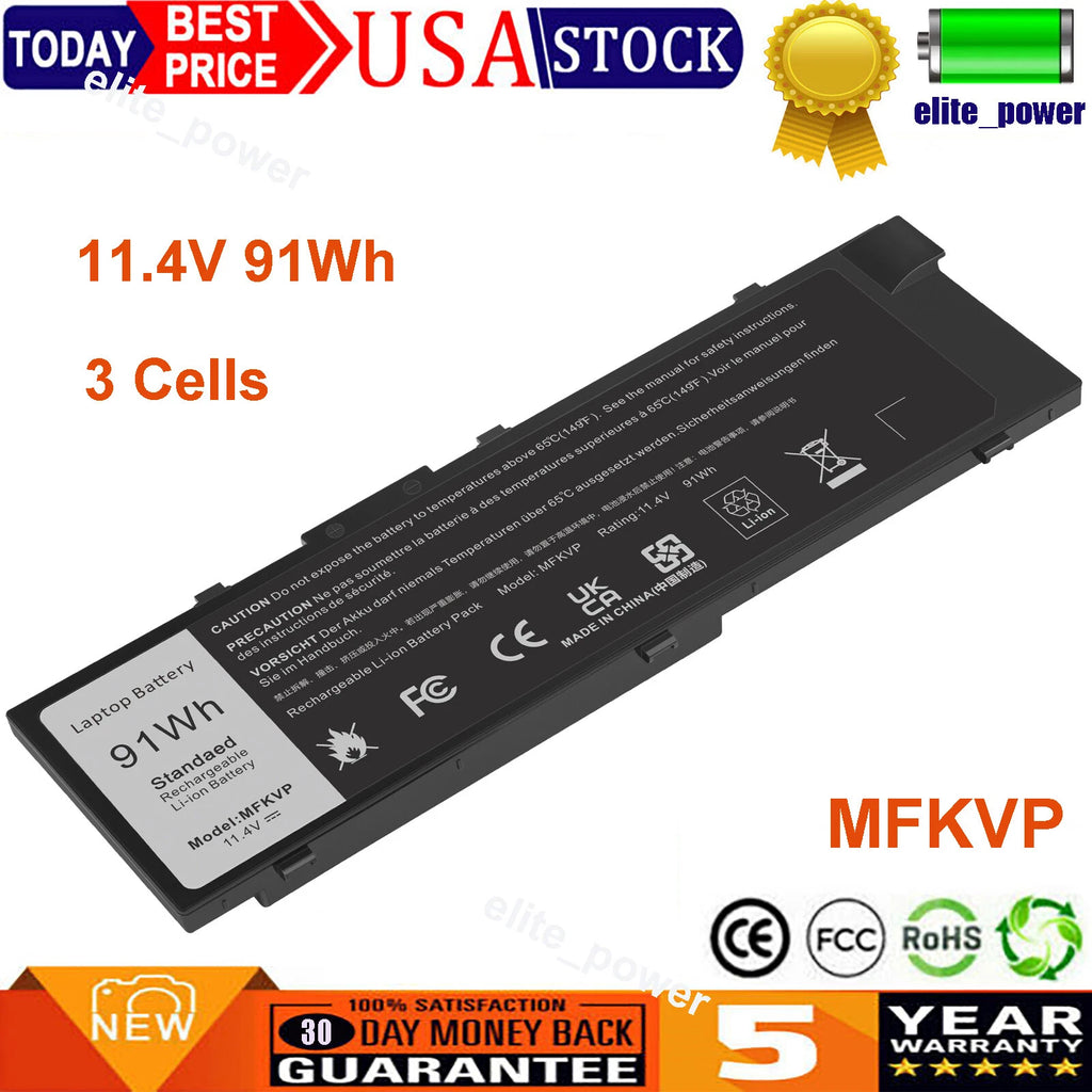 Battery MFKVP For Dell Precision 15 7510 7520 17 7710 7720 M7510 M7710 91Wh US