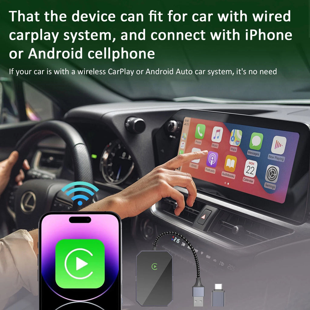 ??Wireless Apple Carplay 2in1 Android Auto Adapter Plug&Play USB Dongle 2026 NEW