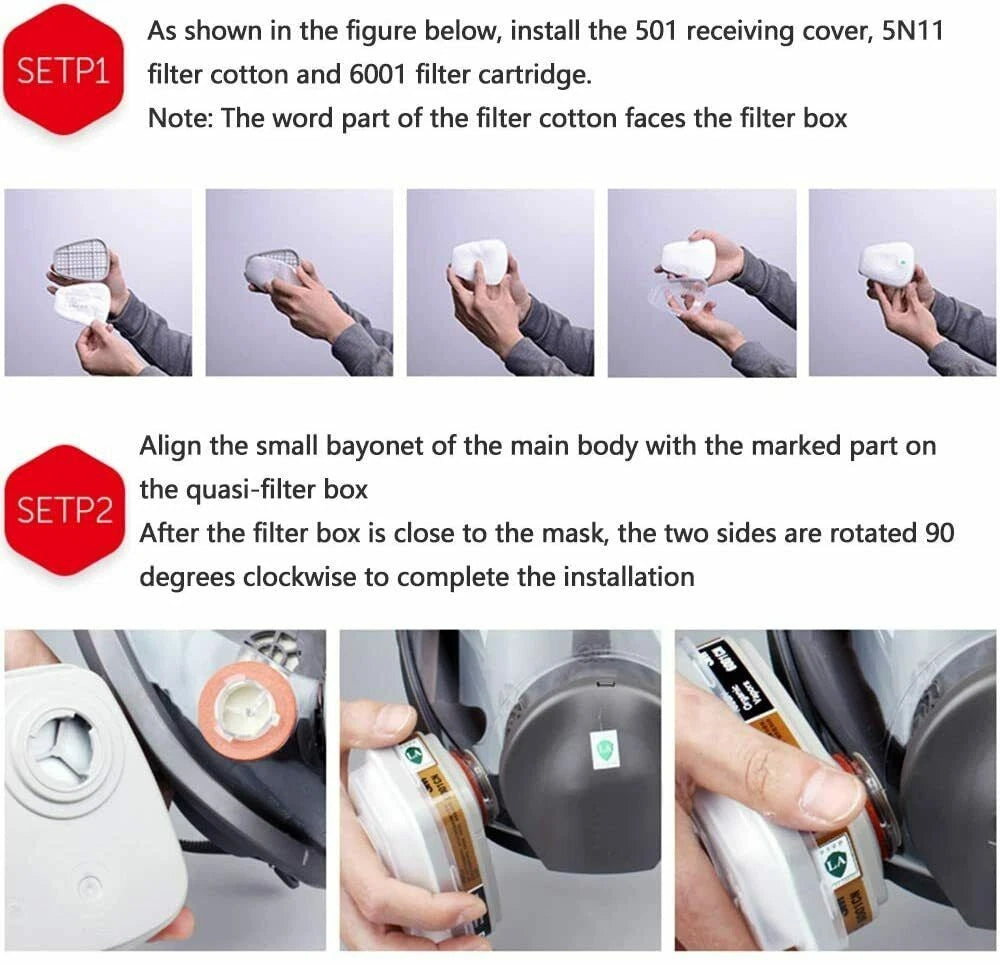 5N11 Cotton Filter /6001CN Filter Cartridge /Cover For 6200 6500 7502 Respirator