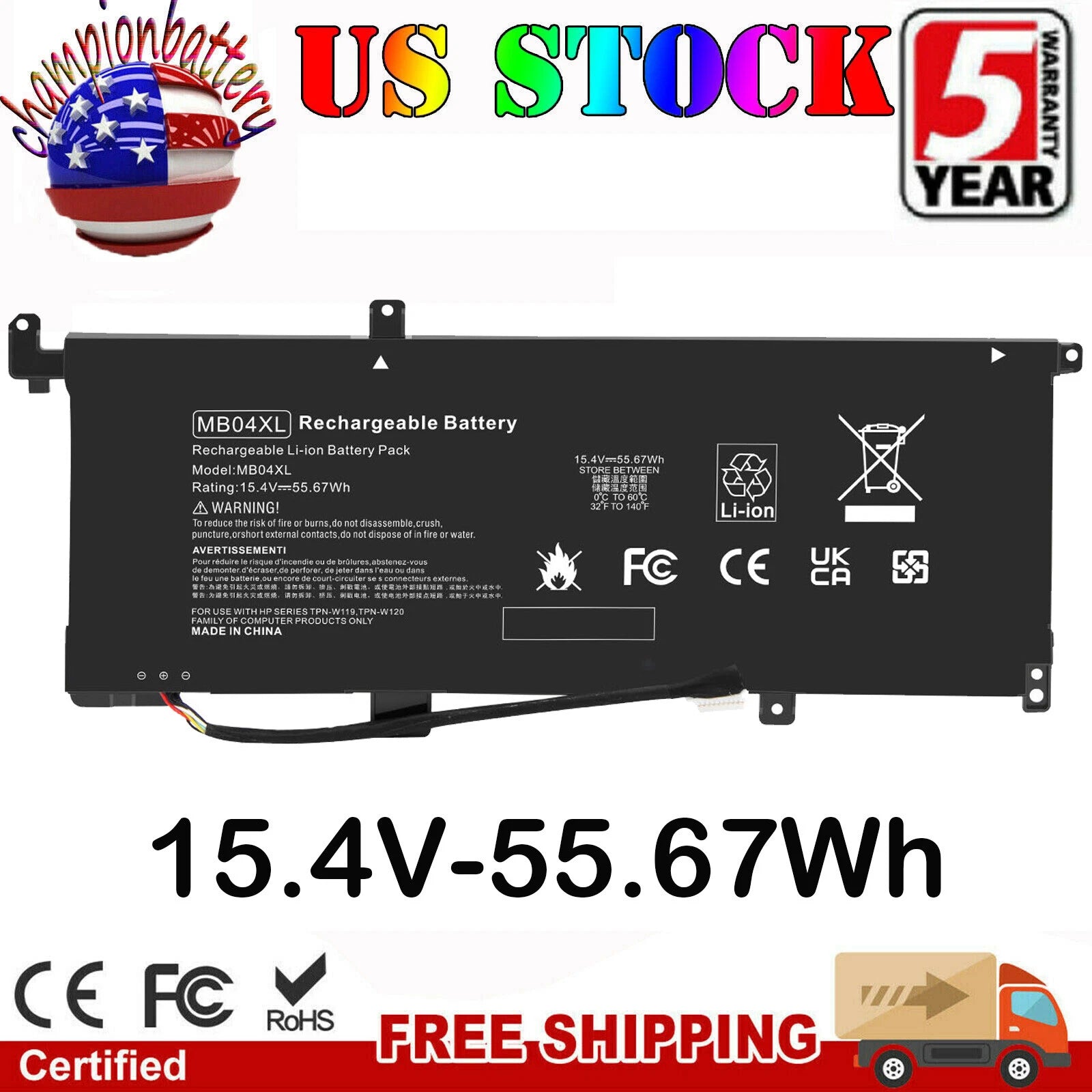 Battery for HP Envy X360 M6 15-AQ AR 844204-850 843538-541 HSTNN-UB6X MB04XL US
