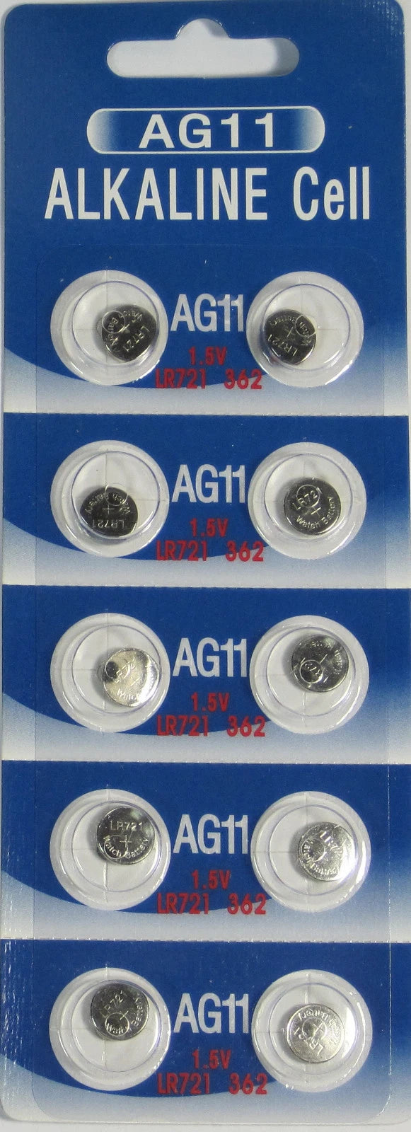 10 Pk AG11 LR721 362 361 SR58 LR58 SR720 V361 V362 Alkaline Button Cell Battery