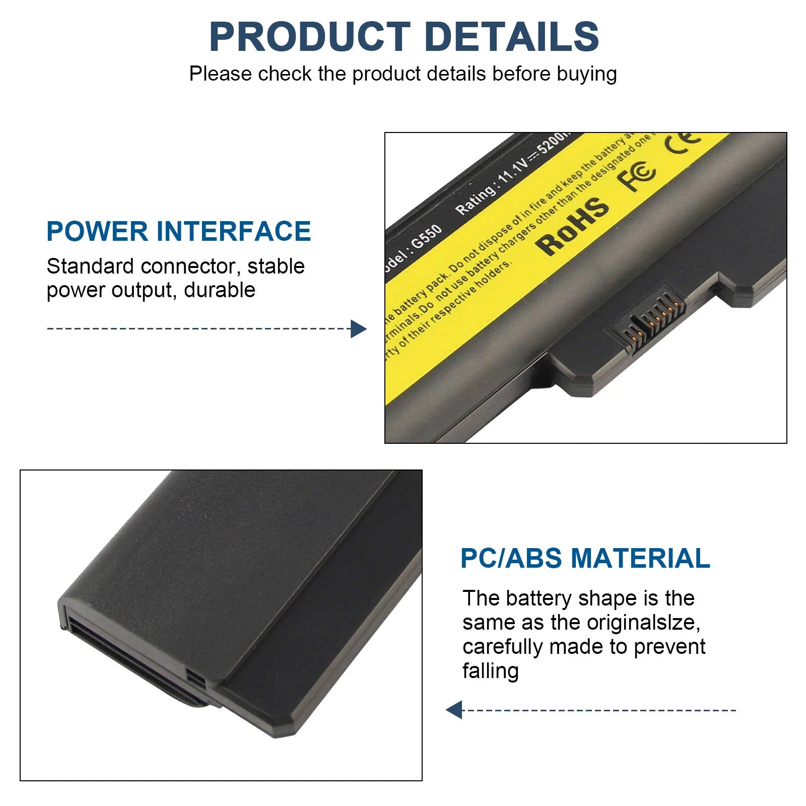 58Wh Battery for Lenovo G430 G450 G530 G550 L08S6Y02 42T4725 V460A Series NEW