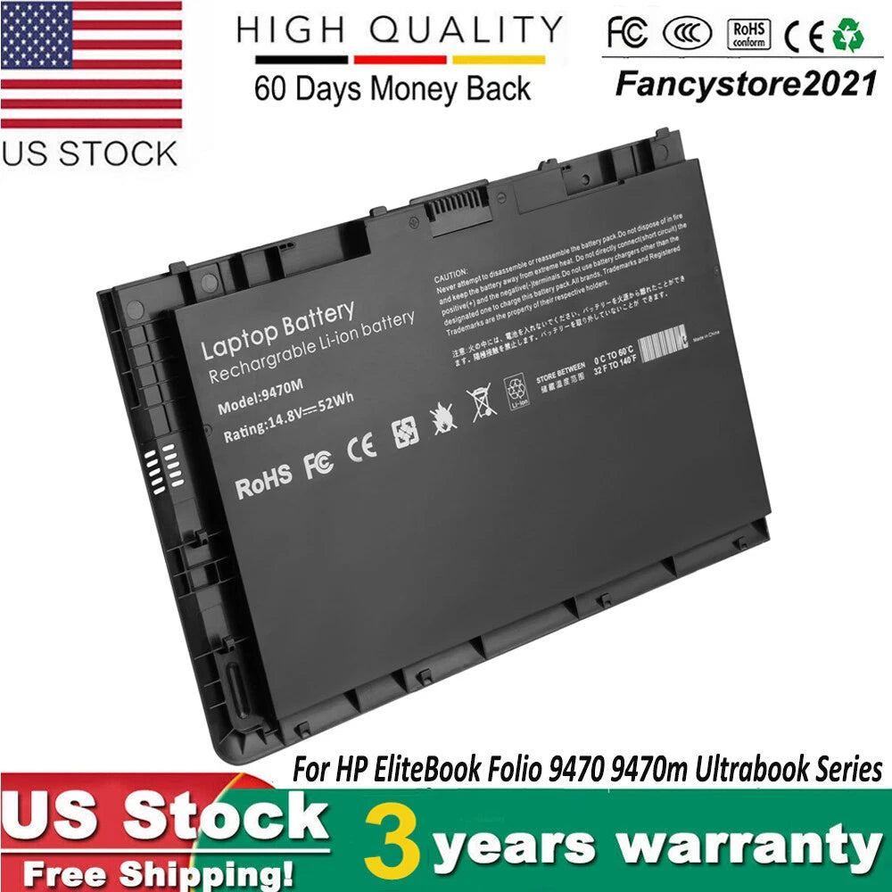 New For HP EliteBook Folio 9470m Laptop Battery 52Wh 687945-001 BT04XL 6875172CT