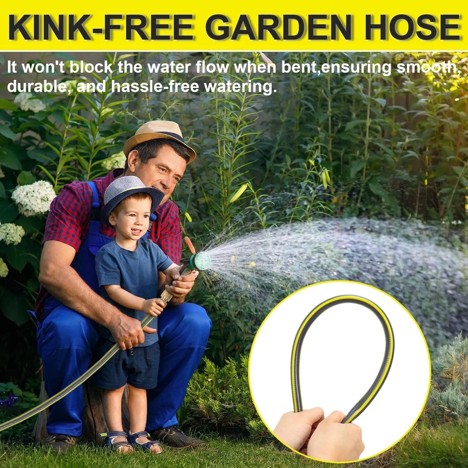 Above Ground 1/2" Diameter Standard Flexible 150PSI Garden Car Pool Water Hose