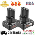 2Pack 6.0AH For Bosch BAT411A 12V Max Lithium-Ion Battery BAT411 BAT412A BAT420