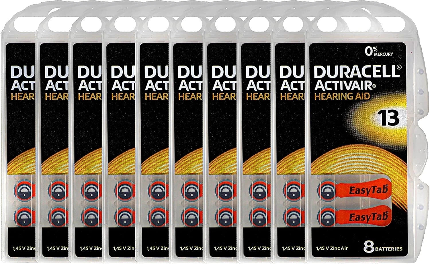 Duracell Activair Hearing Aid Batteries Fresh: Size 13 (80 Batteries)-Exp 2029