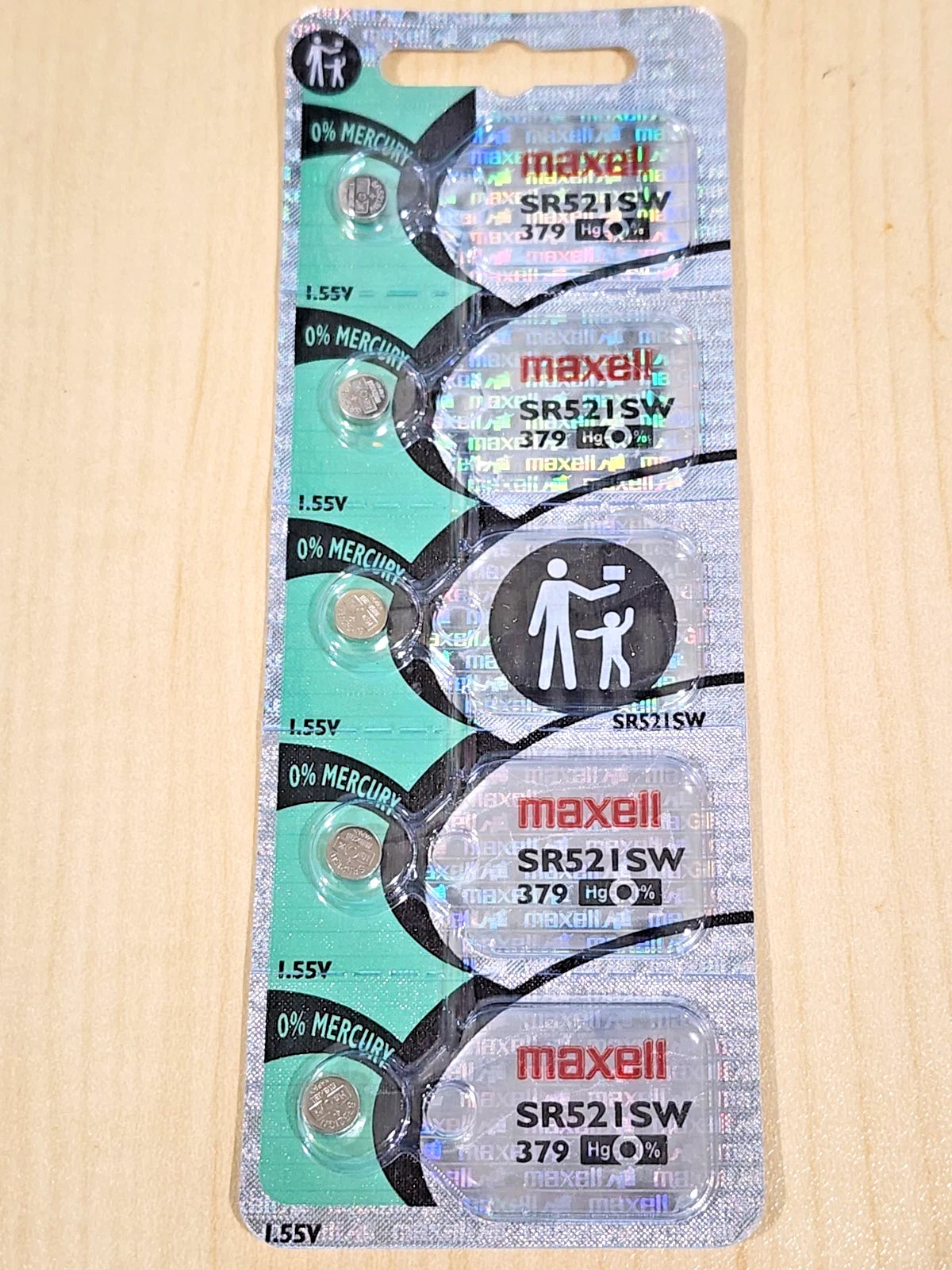 5 x Maxell 379 SR521SW Silver Oxide Watch Batteries (5 Batteries) exp. 06/2030