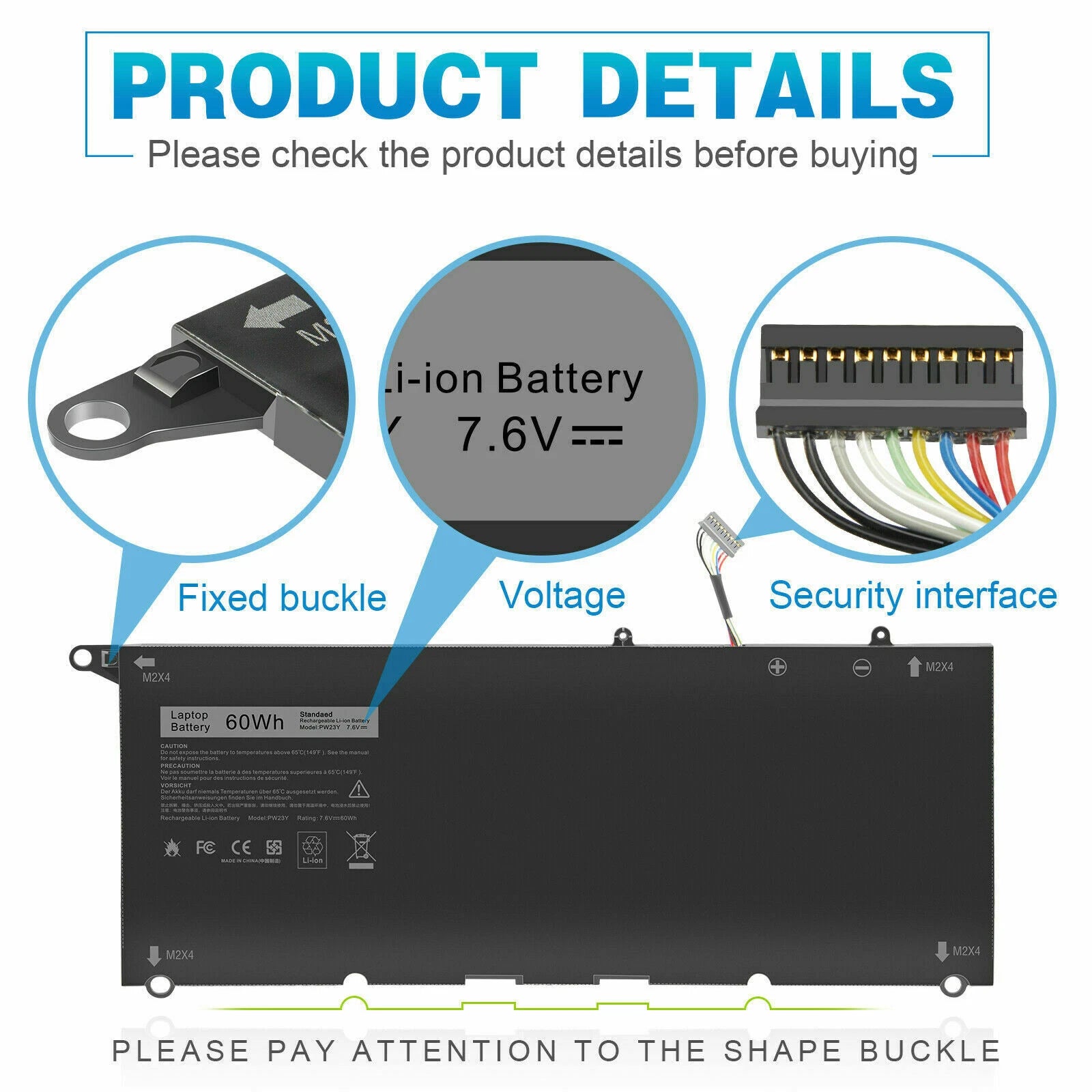 Laptop Battery for Dell XPS 13 9360 2017 13-9360-D1605G Series TP1GT RNP72 PW23Y