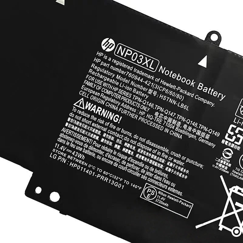 Genuine NP03XL Battery for HP Envy X360 15-U011DX 15-U010DX 15-U110DX 761230-005
