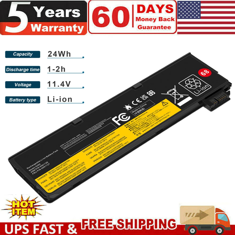 68 Battery for Lenovo ThinkPad X240 X240S X250 X260 X270 T440 T440S T450 T450S