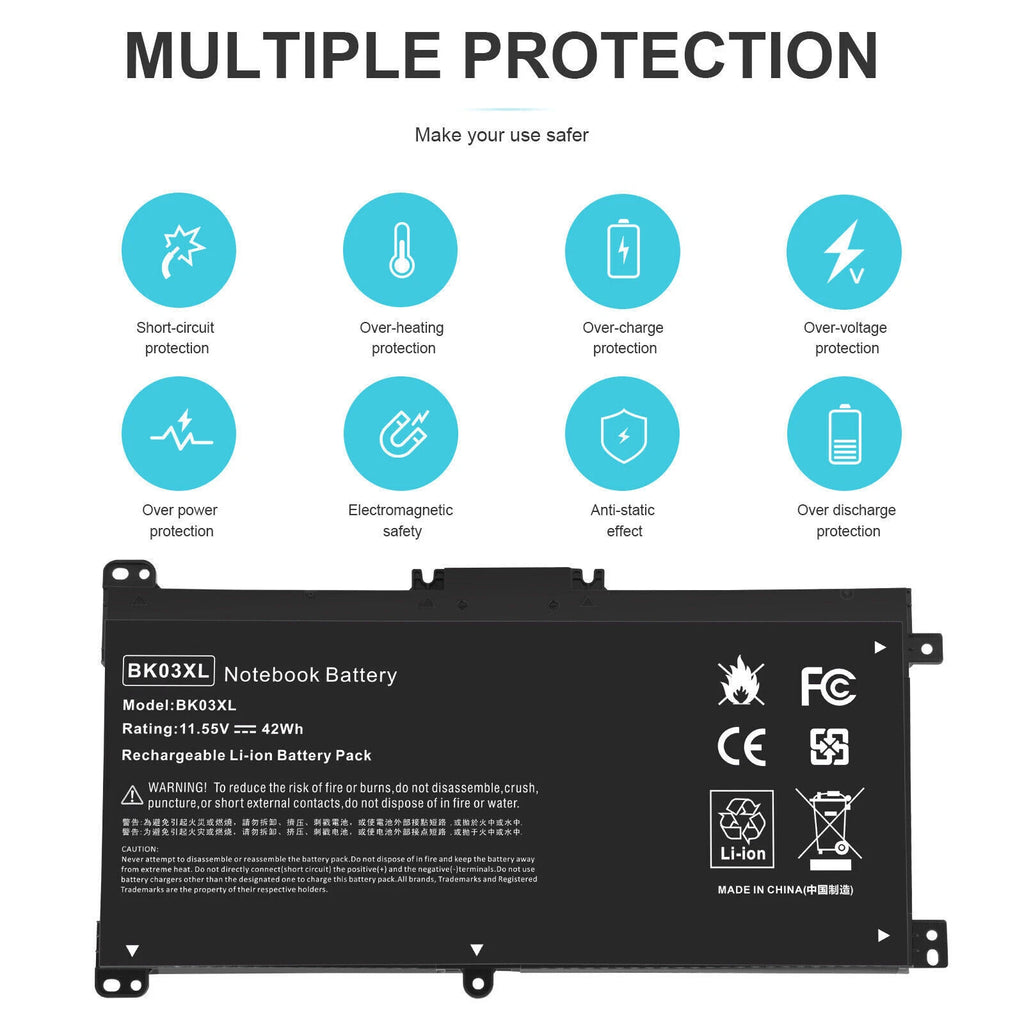 BK03XL Battery for HP Pavilion x360 14-BA000 14m-ba 14M-BA114DX Serie HSTNN-LB7S