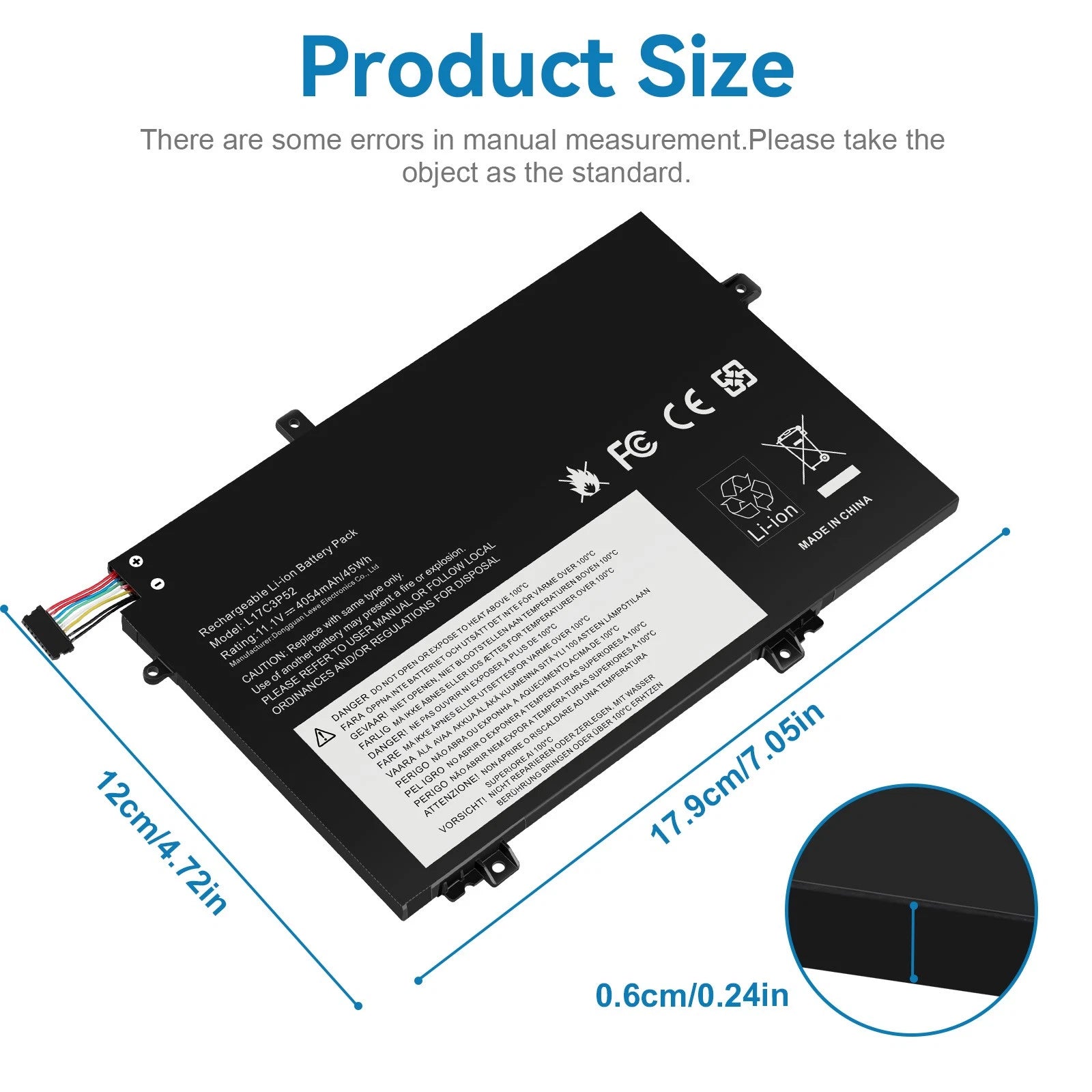 L17L3P52 L17C3P52 L17M3P53 Battery for Lenovo ThinkPad L480 L580 L14/L15 Gen 2