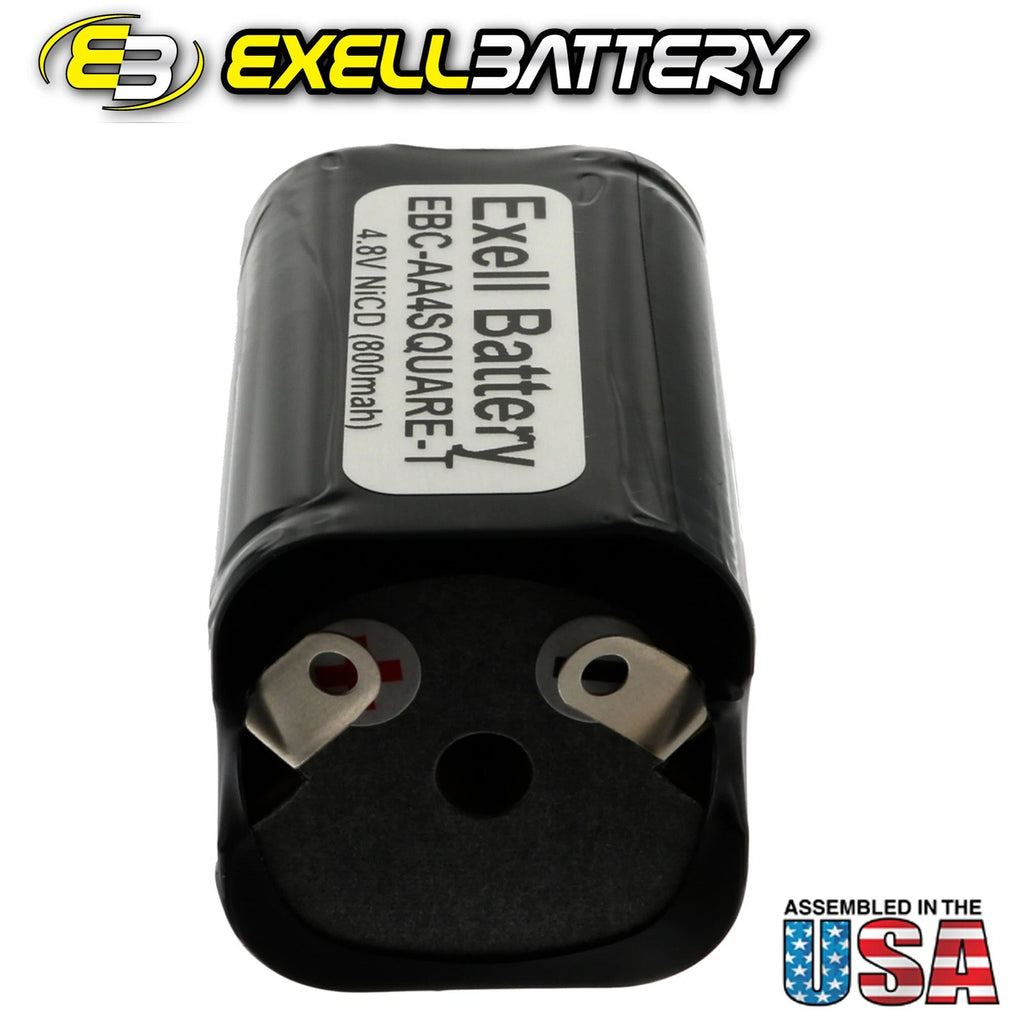 Exell Custom 4.8V 800mAh NiCd 4xAA Square Battery Pack with Tabs