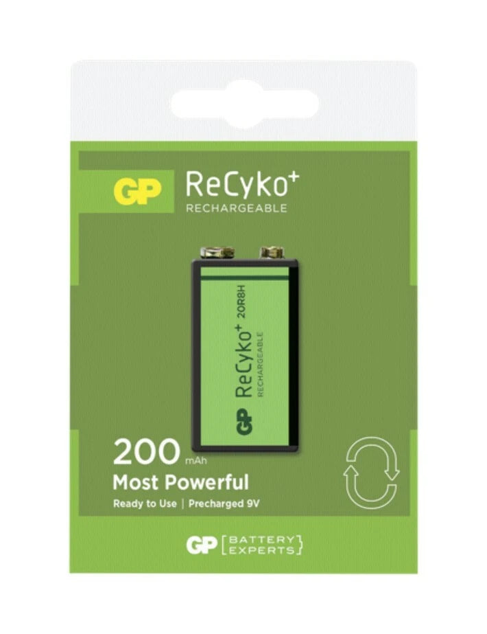 GP ReCyko + 9V Battery NiMH 200mAh Rechargeable