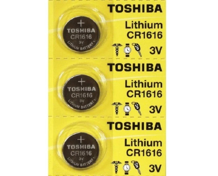 3 Toshiba CR1616 1616 Lithium Coin Cell Batteries