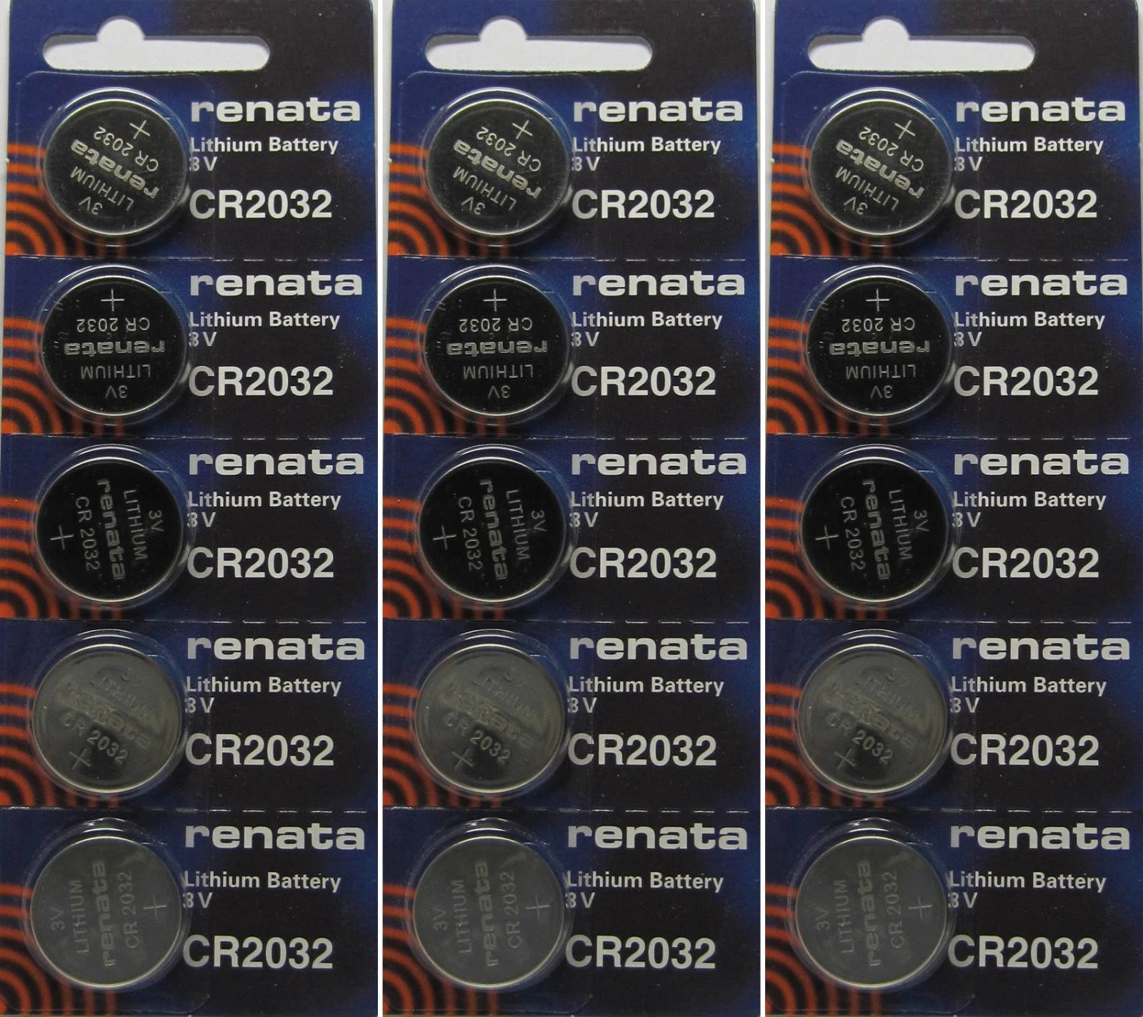 15 Genuine Renata ECR2032 Fresh Dates, 2032 Lithium 3v Batteries CR2032
