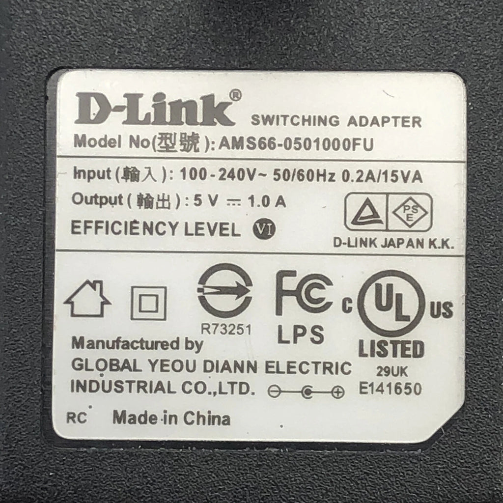 New Genuine D-Link AMS66-0501000FU Wall Switching Power Supply Adapter 5V 1A OEM