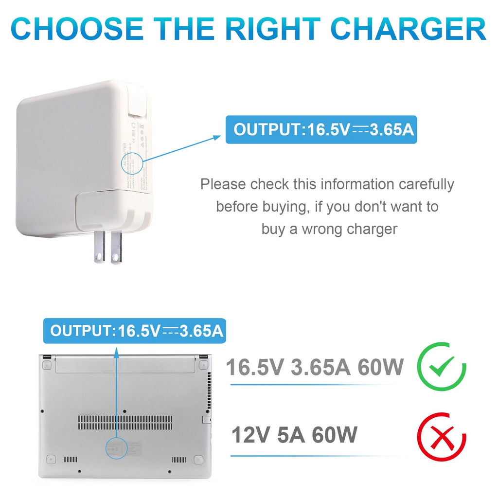 60W Charger For MacBook Pro 13" A1181 A1184 A1342 2006-2009 2010 2011 AC Adapter