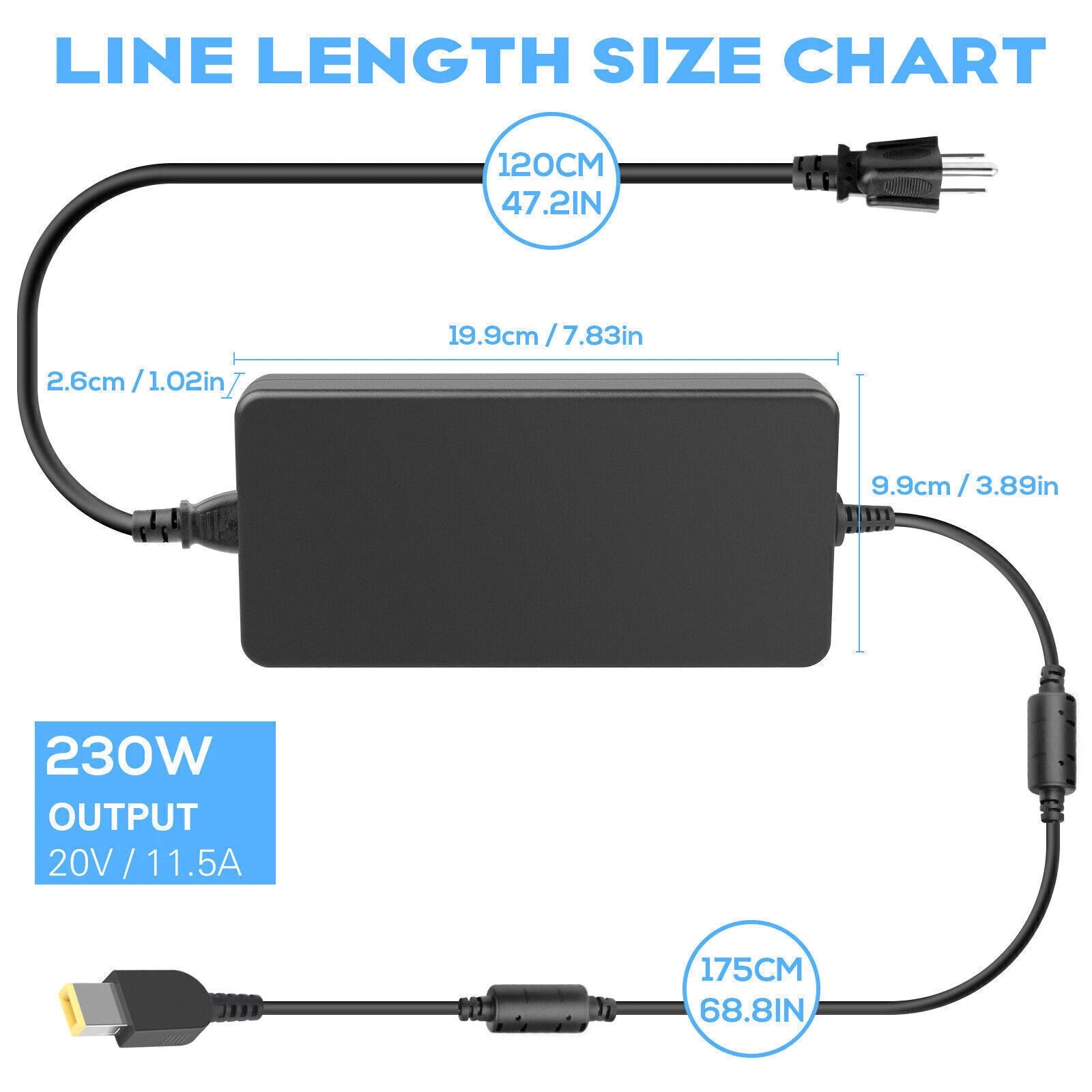 230W AC Charger Adapter For Lenovo Legion 5 5i 7 7i Gaming Laptop Power Supply