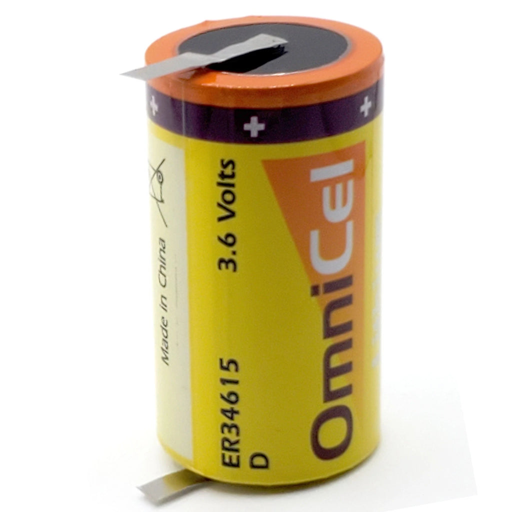 OmniCel ER34615 3.6 Volt 19 Ah D High Energy Lithium Battery w/ Tabs